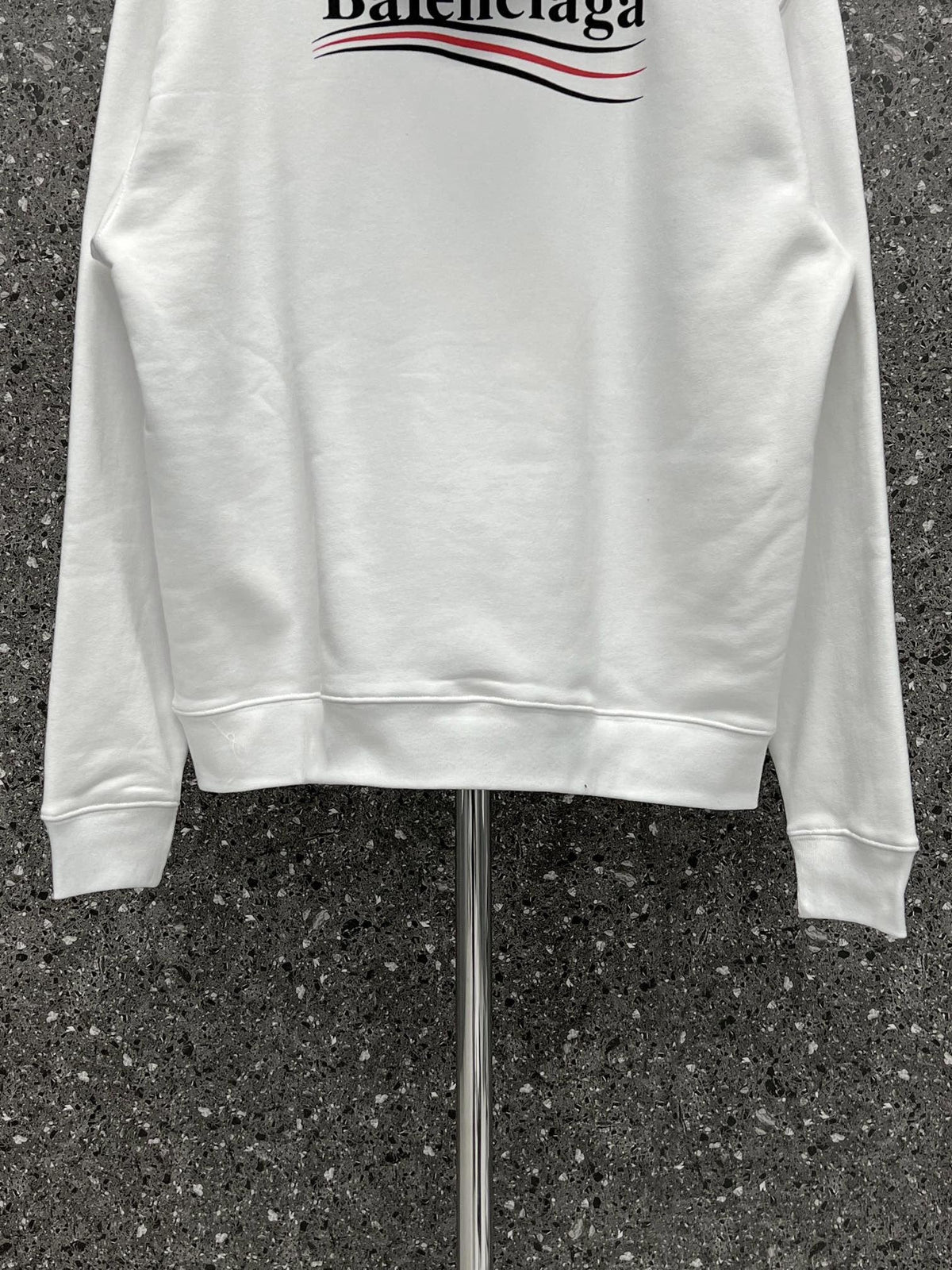 Black Cotton Chest Logo Pullover - Men's