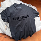 Grey Cotton Text Logo Short-Sleeve - Men's