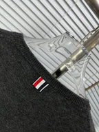 4-Bar Crewneck Navy Knit - Men's