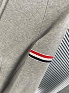 Navy Wool Armband Stripe Zip-Through - Men's