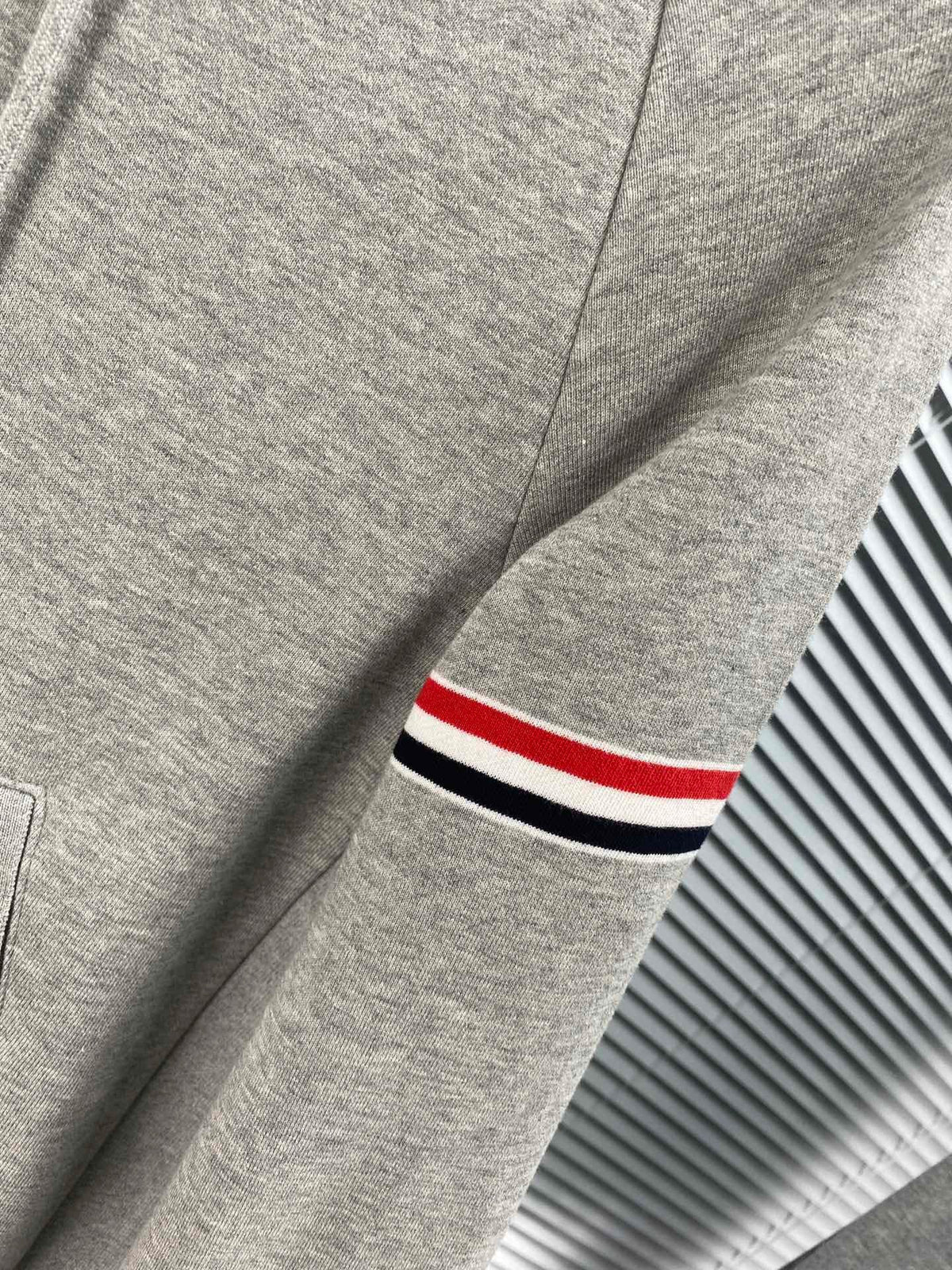 Navy Wool Armband Stripe Zip-Through - Men's