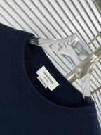 4-Bar Crewneck Navy Knit - Men's