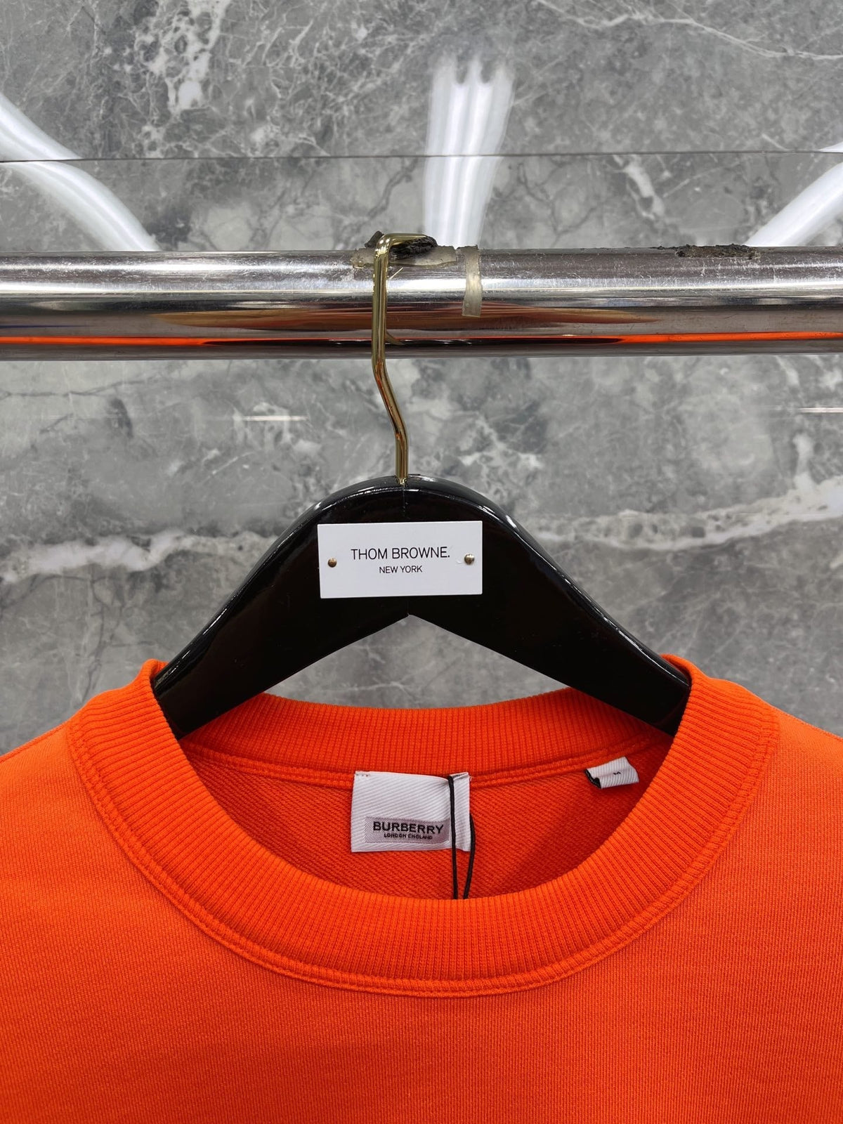 Black Cotton Tonal Crewneck - Men's