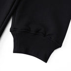 Black Cotton Chest Logo Pullover - Men's