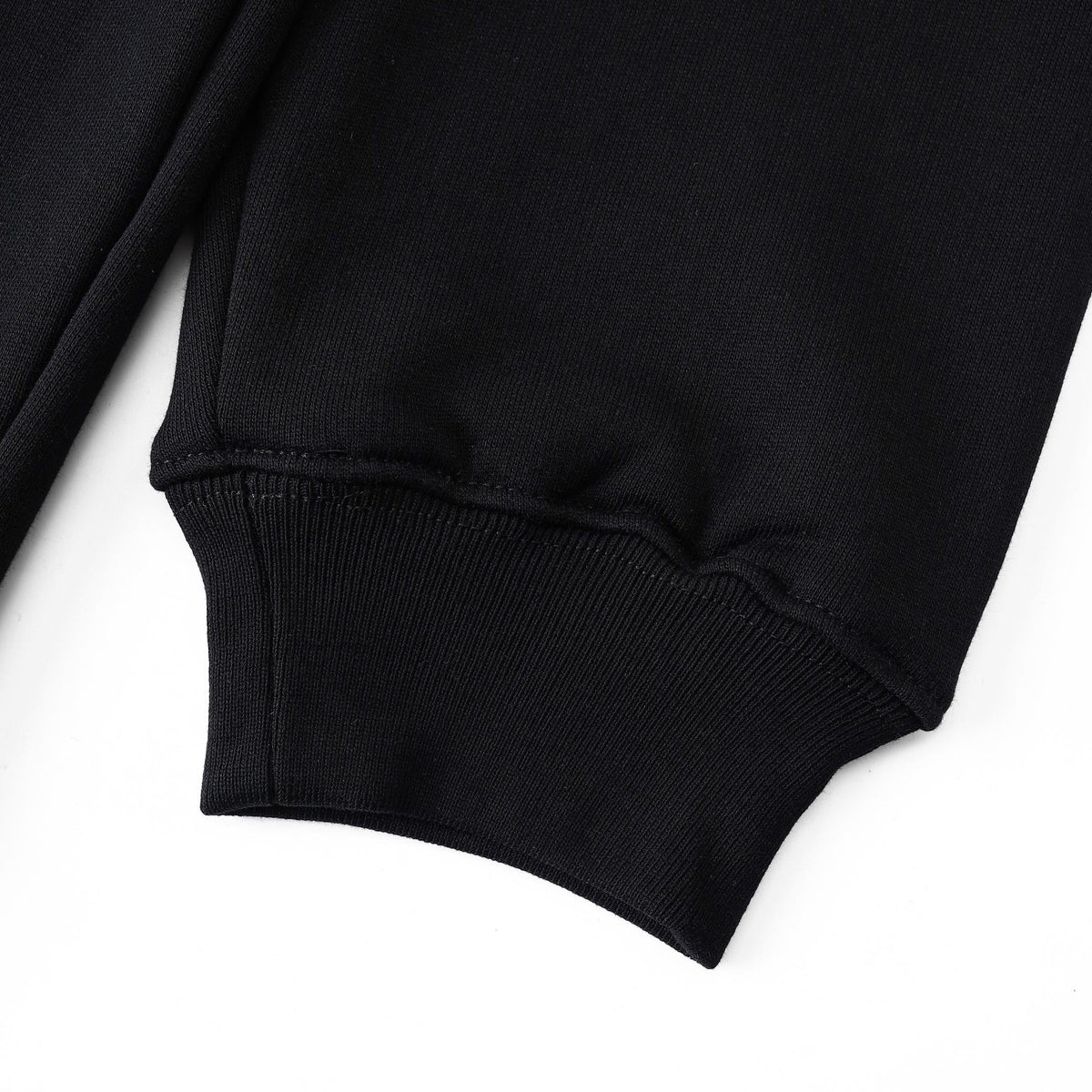Black Cotton Chest Logo Pullover - Men's