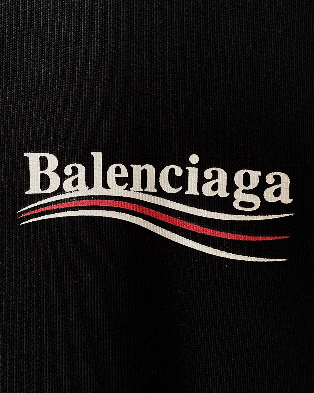 Black Cotton Chest Logo Half-Zip - Men's