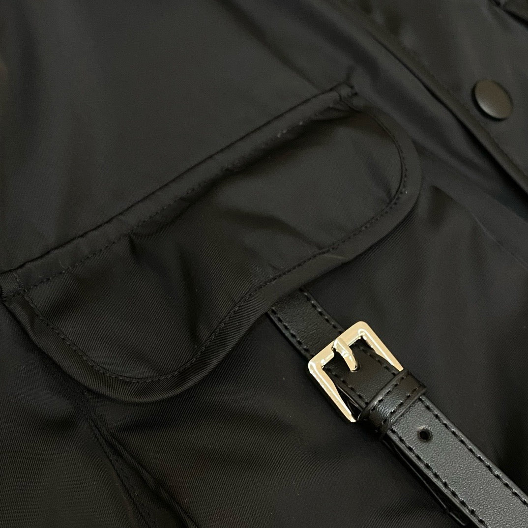 Navy Nylon Pocket Shirt Jacket - Men's
