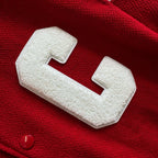 Black Wool Contrast Sleeve Varsity - Men's