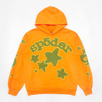 Orange Cotton Star Print Pullover - Men's