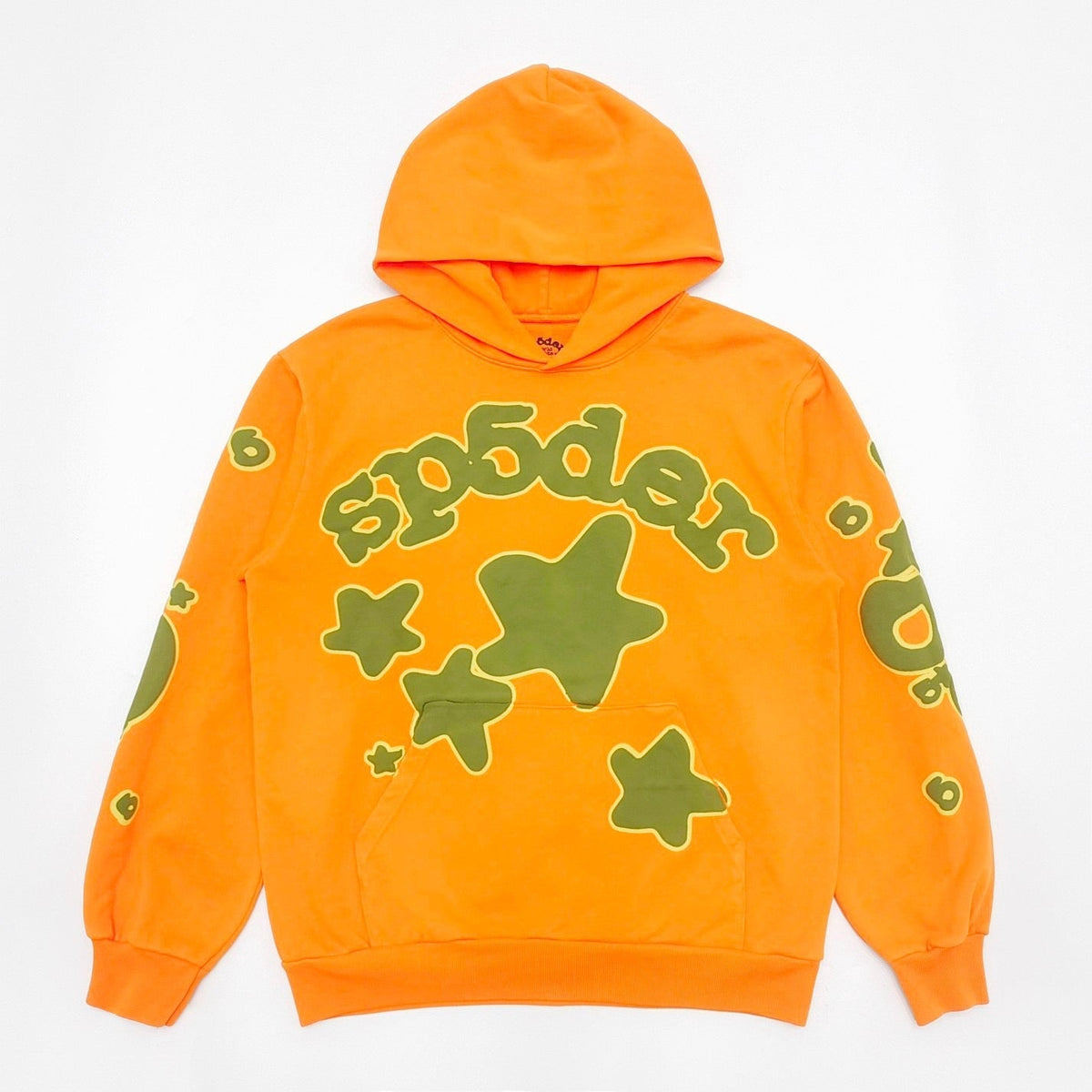 Orange Cotton Star Print Pullover - Men's