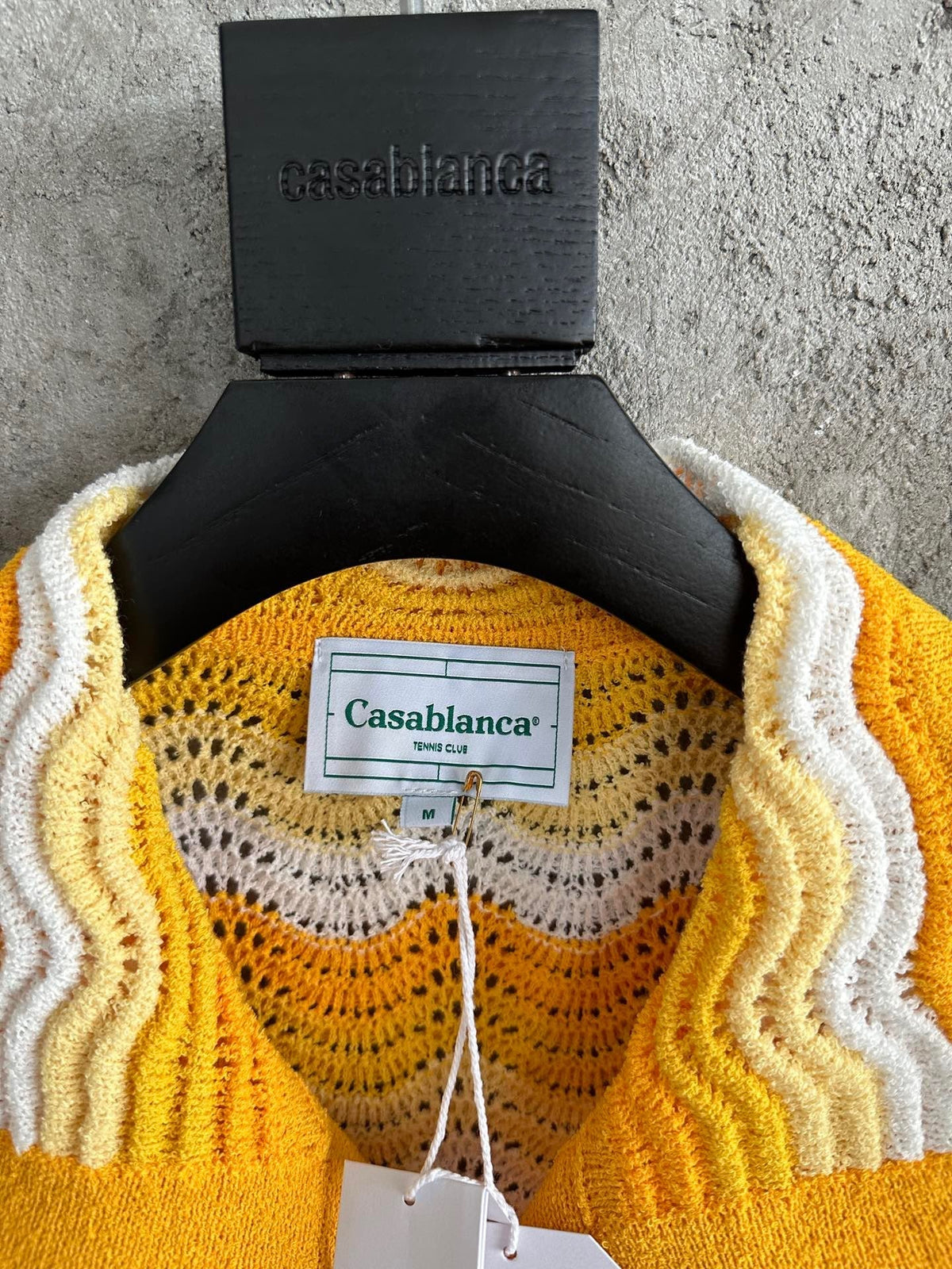 Yellow Knit Chevron Short-Sleeve - Men's