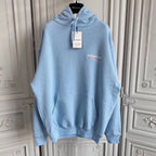 Blue Cotton Chest Logo Pullover - Men's