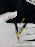 Navy Wool Armband Stripe Zip-Through - Men's