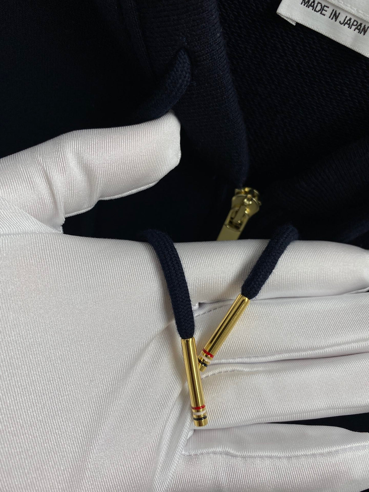 Navy Wool Armband Stripe Zip-Through - Men's