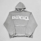 Grey Cotton Bold Text Pullover - Men's