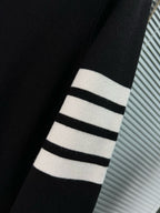 4-Bar Crewneck Cream Sweater - Men's