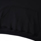 Black Cotton Chest Logo Pullover - Men's