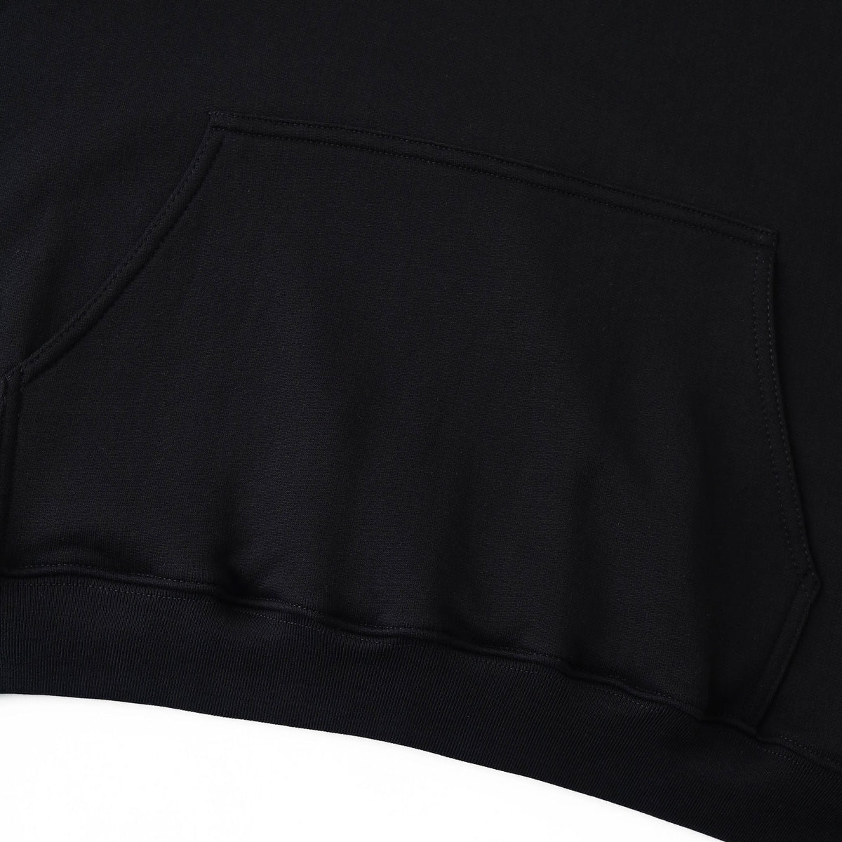 Black Cotton Chest Logo Pullover - Men's