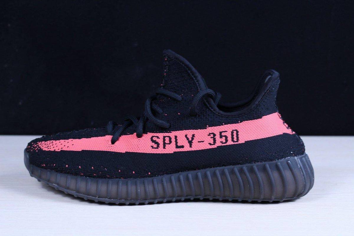 Yeezy Boost 350 V2 Black and Red Sneakers