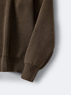 Cream Wool Text Logo Crewneck - Men's