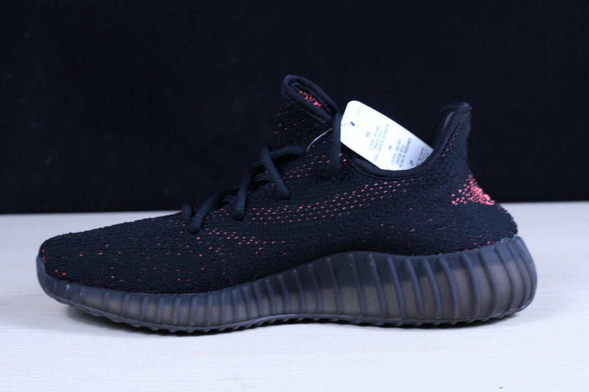 Yeezy Boost 350 V2 Black and Red Sneakers