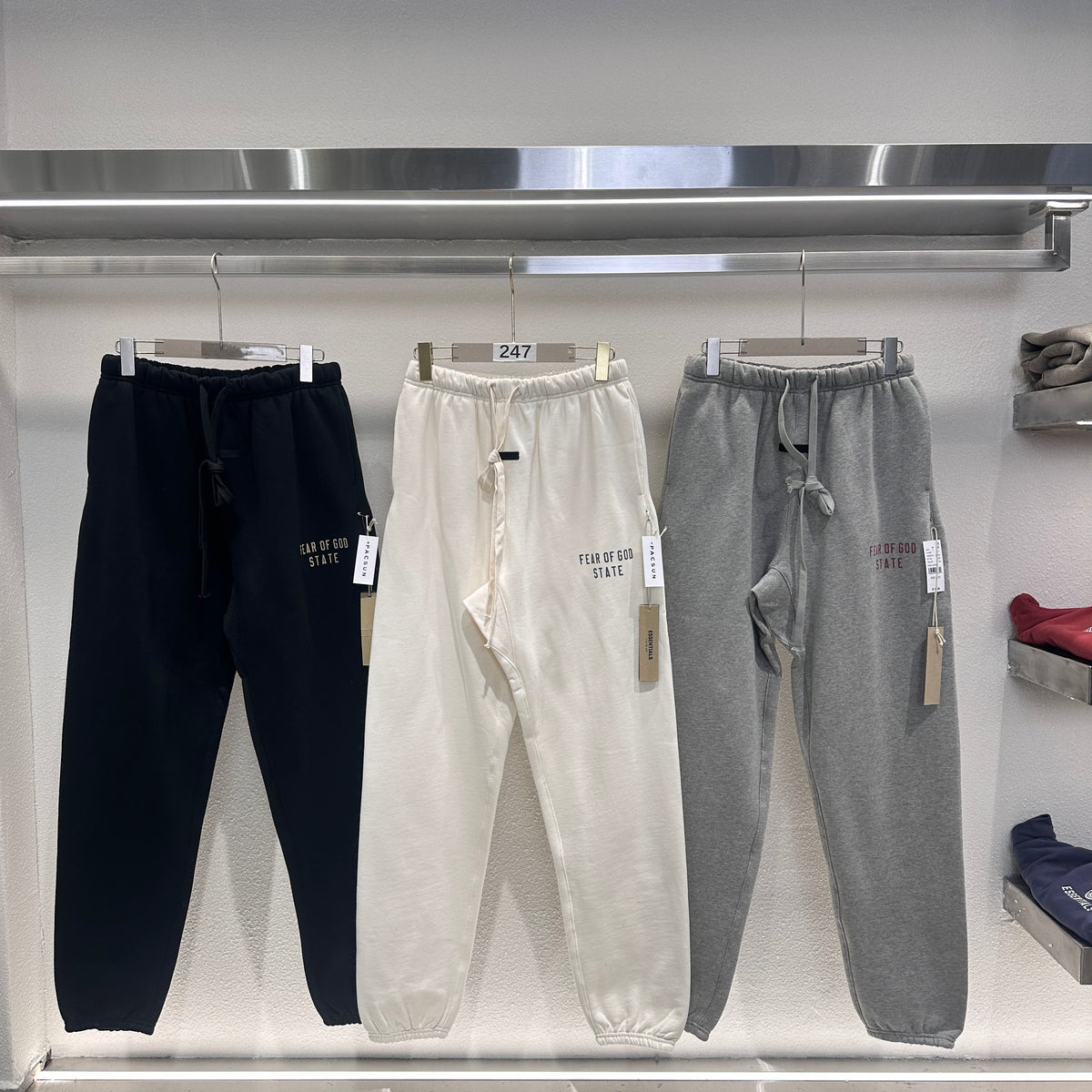 Grey Cotton Logo Joggers - Men's