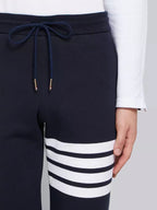 Navy Cotton Bar Stripe Joggers - Men's