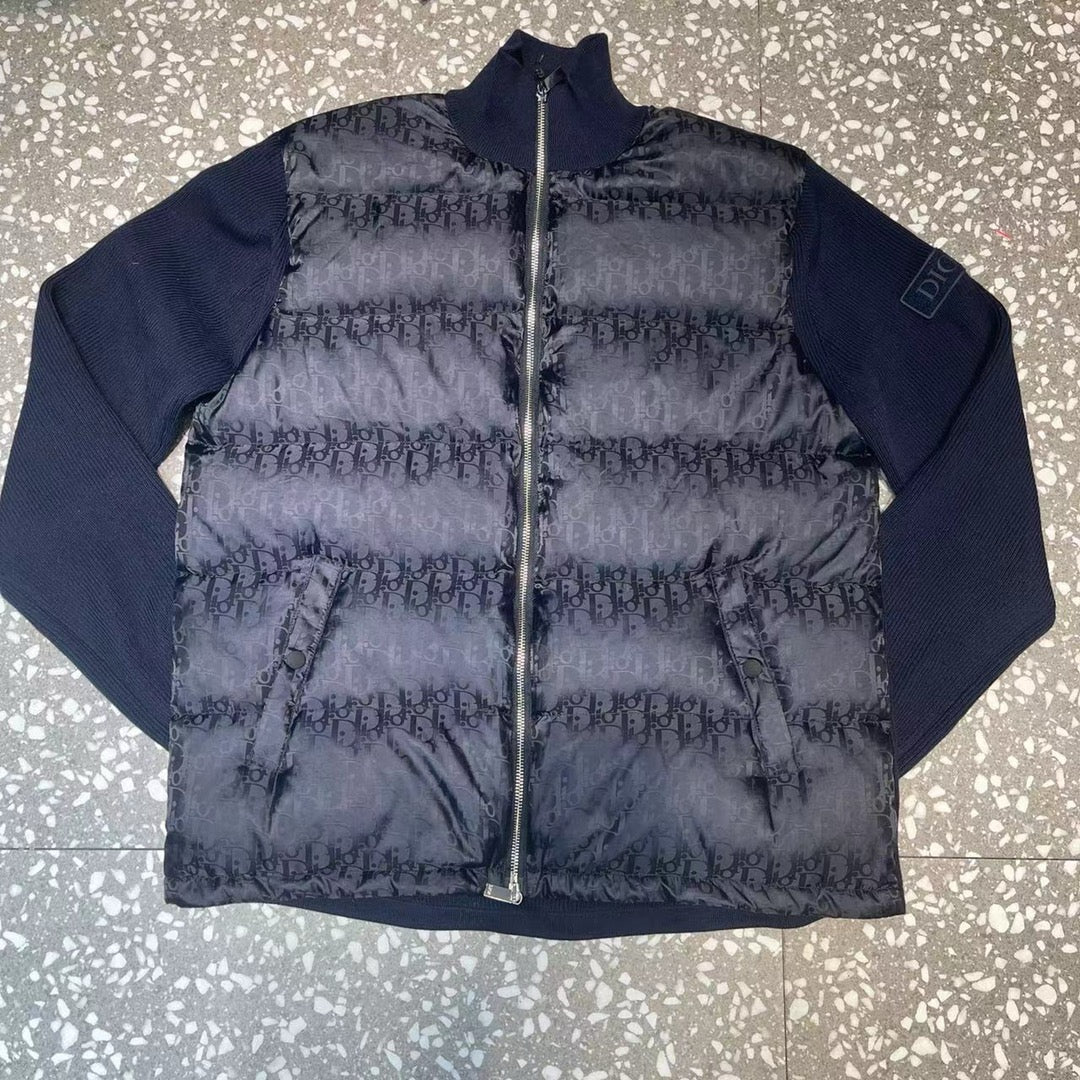 Navy Nylon Knit Sleeve Quilted - Men's