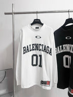 Black Jersey Numeral Long-Sleeve - Men's