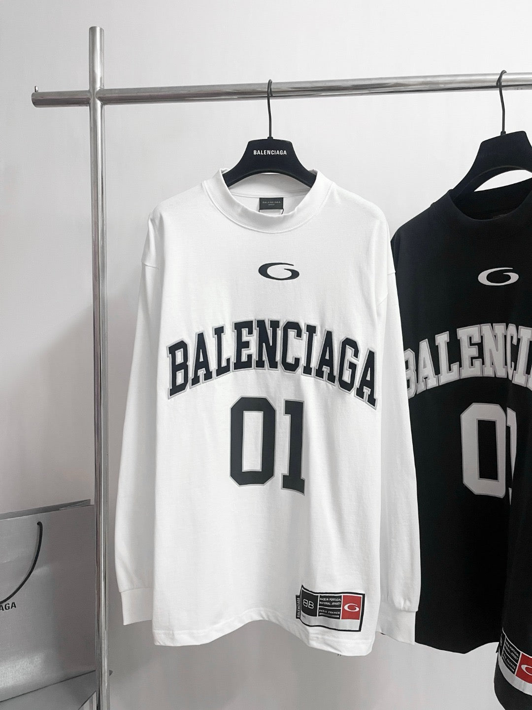Black Jersey Numeral Long-Sleeve - Men's