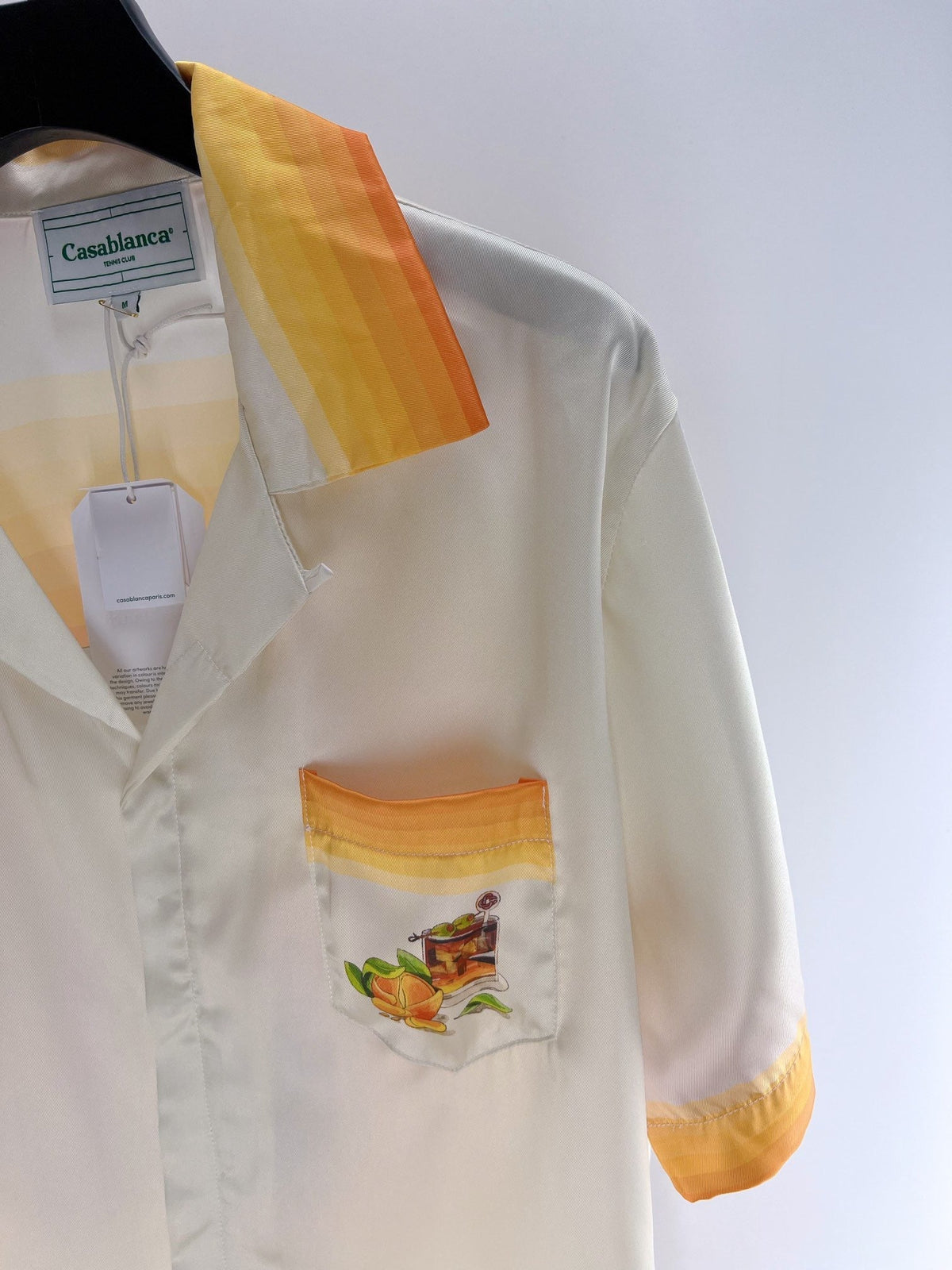 Orange Trim Silk Shirt - Men's