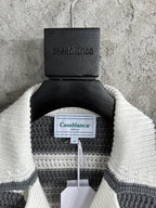 Cream Knit Striped Short-Sleeve - Men's
