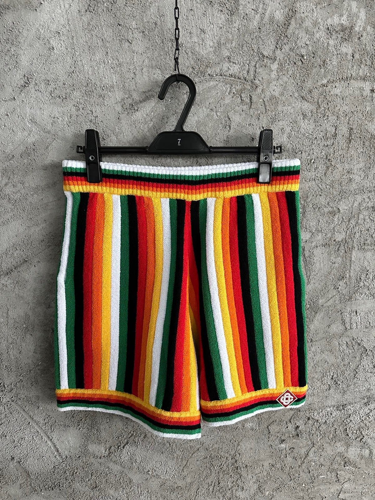 Rainbow Striped Knit Shorts - Men's