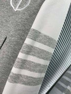 Grey Cotton Colourblock Zip-Through - Men's