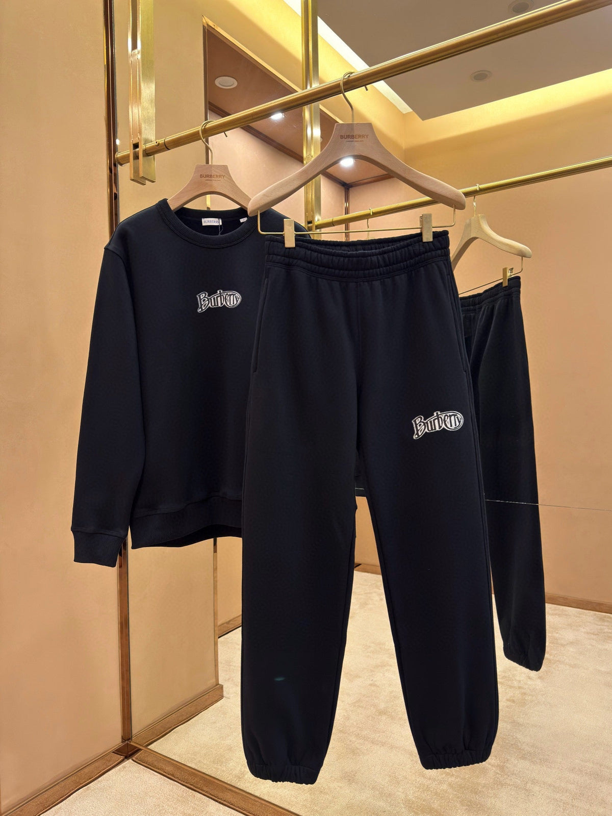 Black Cotton Logo Joggers - Men's