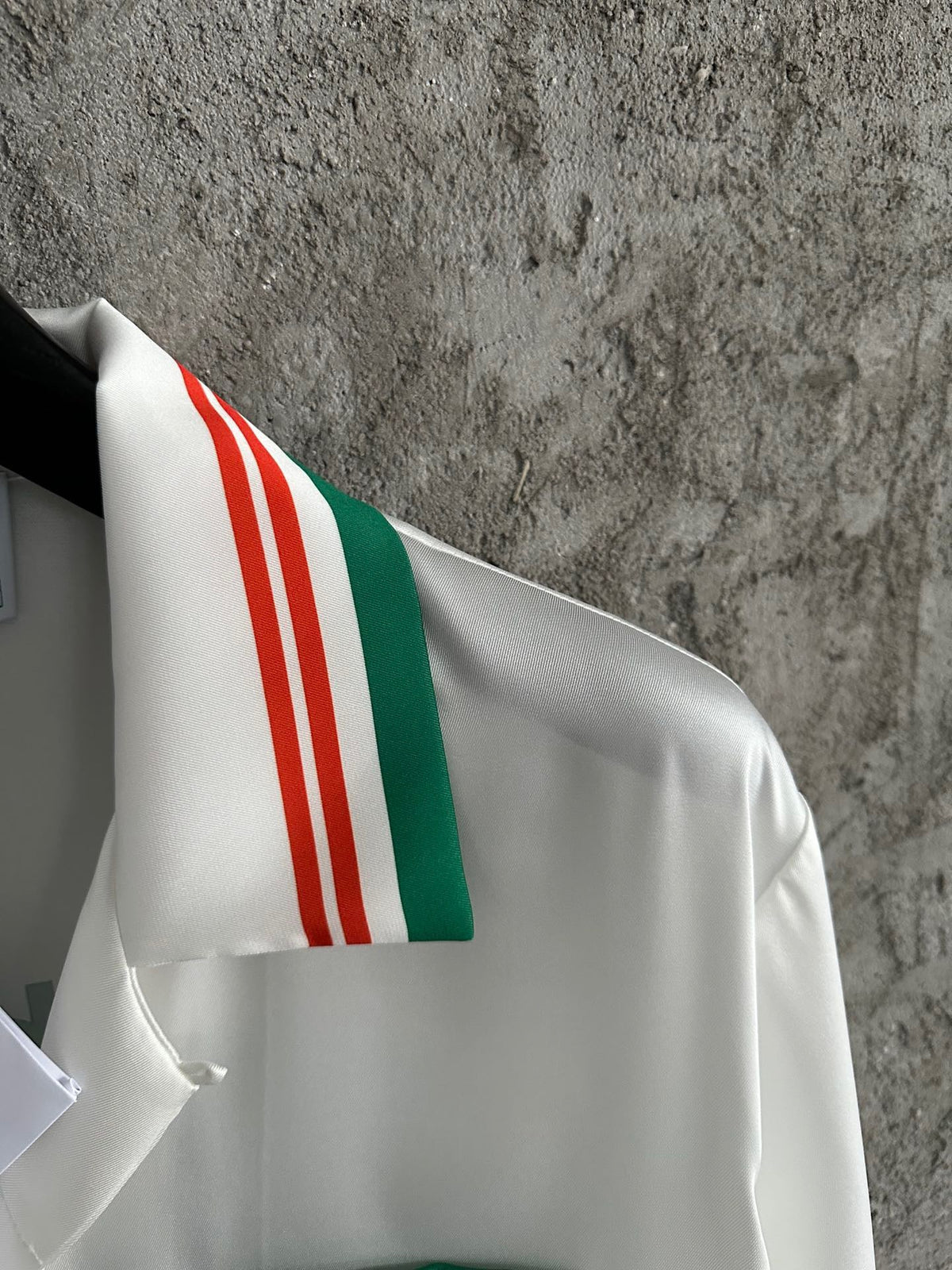 Green and Red Trim Silk Shirt - Men's