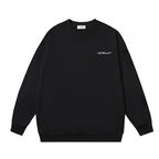 Black Cotton Small Text Crewneck - Men's