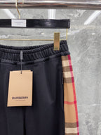 Navy Cotton Check Tie Joggers - Men's