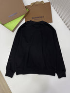Black Cotton Monogram Crewneck - Men's