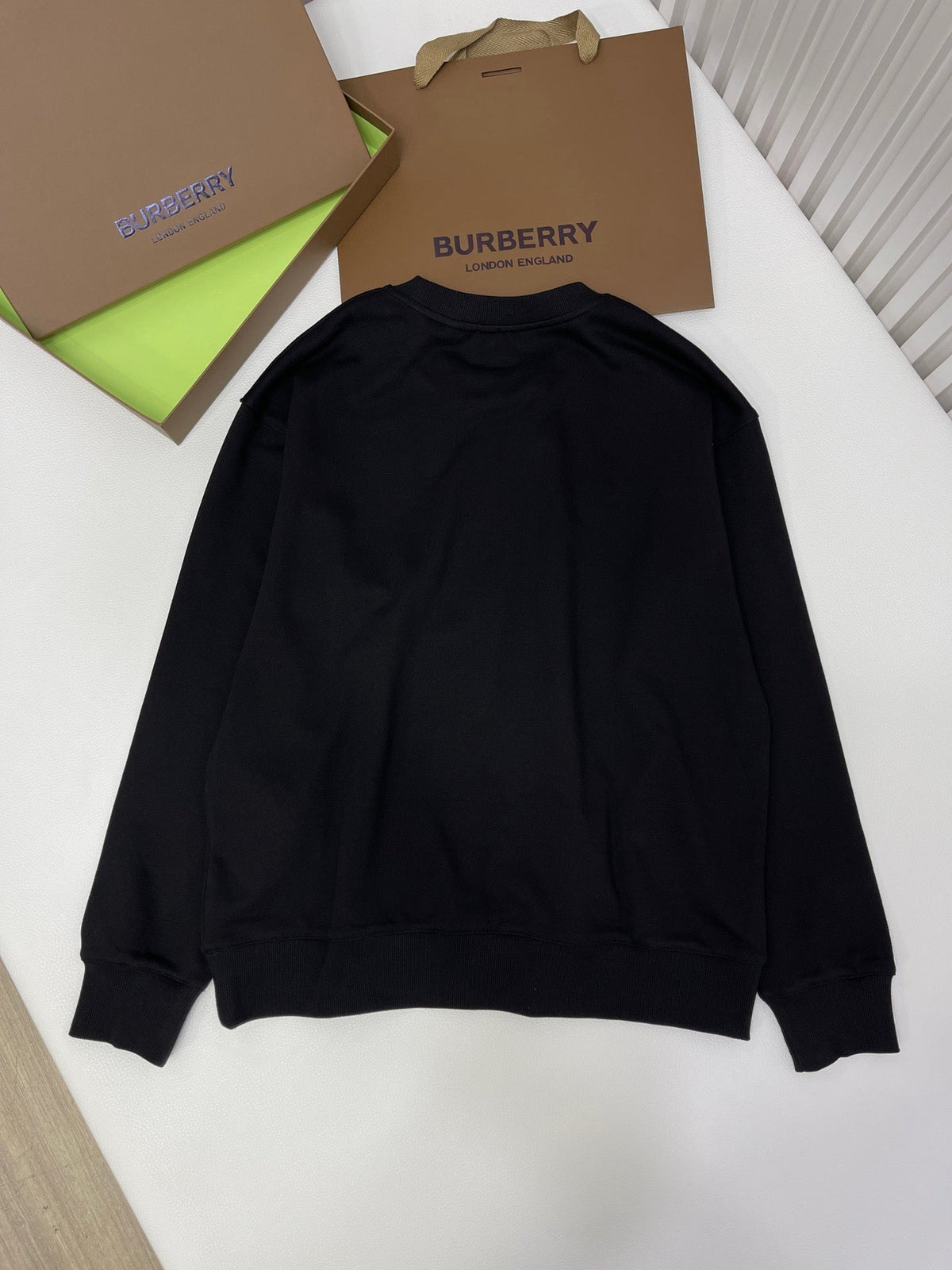 Black Cotton Monogram Crewneck - Men's