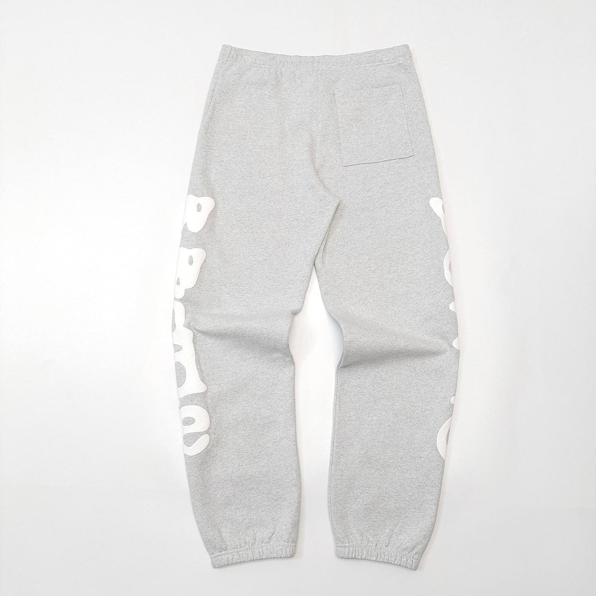Grey Cotton Side Print Joggers - Men's