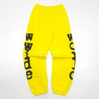 Yellow Cotton Side Print Joggers - Men's