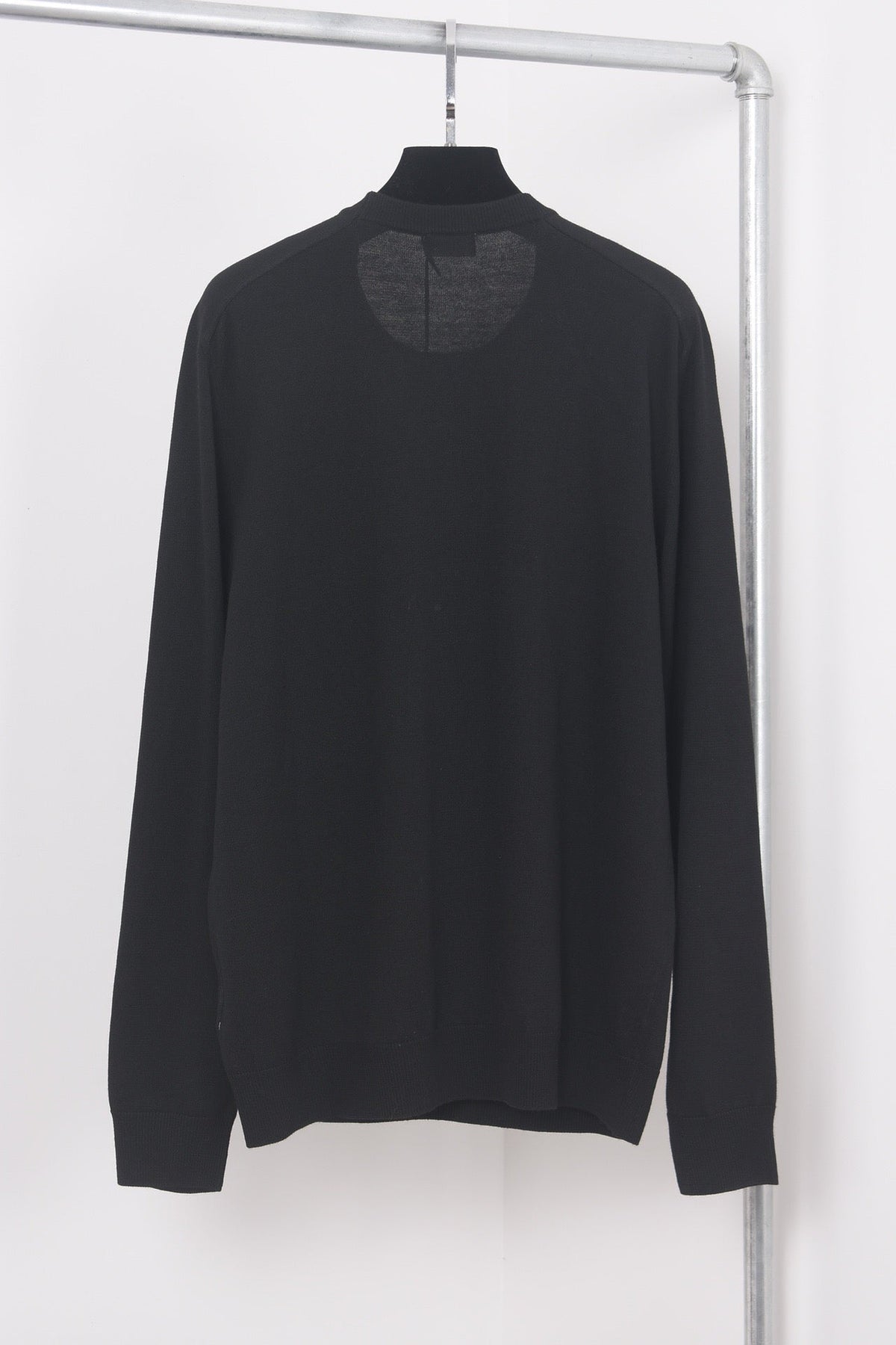 Grey Cotton Chest Logo Long-Sleeve - Men's