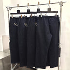 Black Cotton Graphic Wide-Leg - Men's