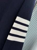 4-Bar Crewneck Cream Sweater - Men's