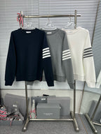 4-Bar Crewneck Grey Loopback - Men's