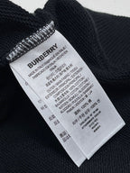 Black Cotton Tonal Print Crewneck - Men's