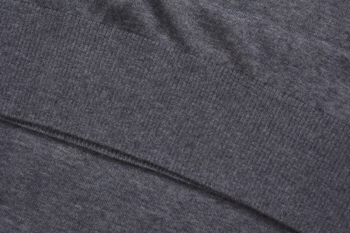 Grey Wool Four-Bar Crewneck - Men's
