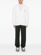 Cream Wool Cable Cardigan - Men's