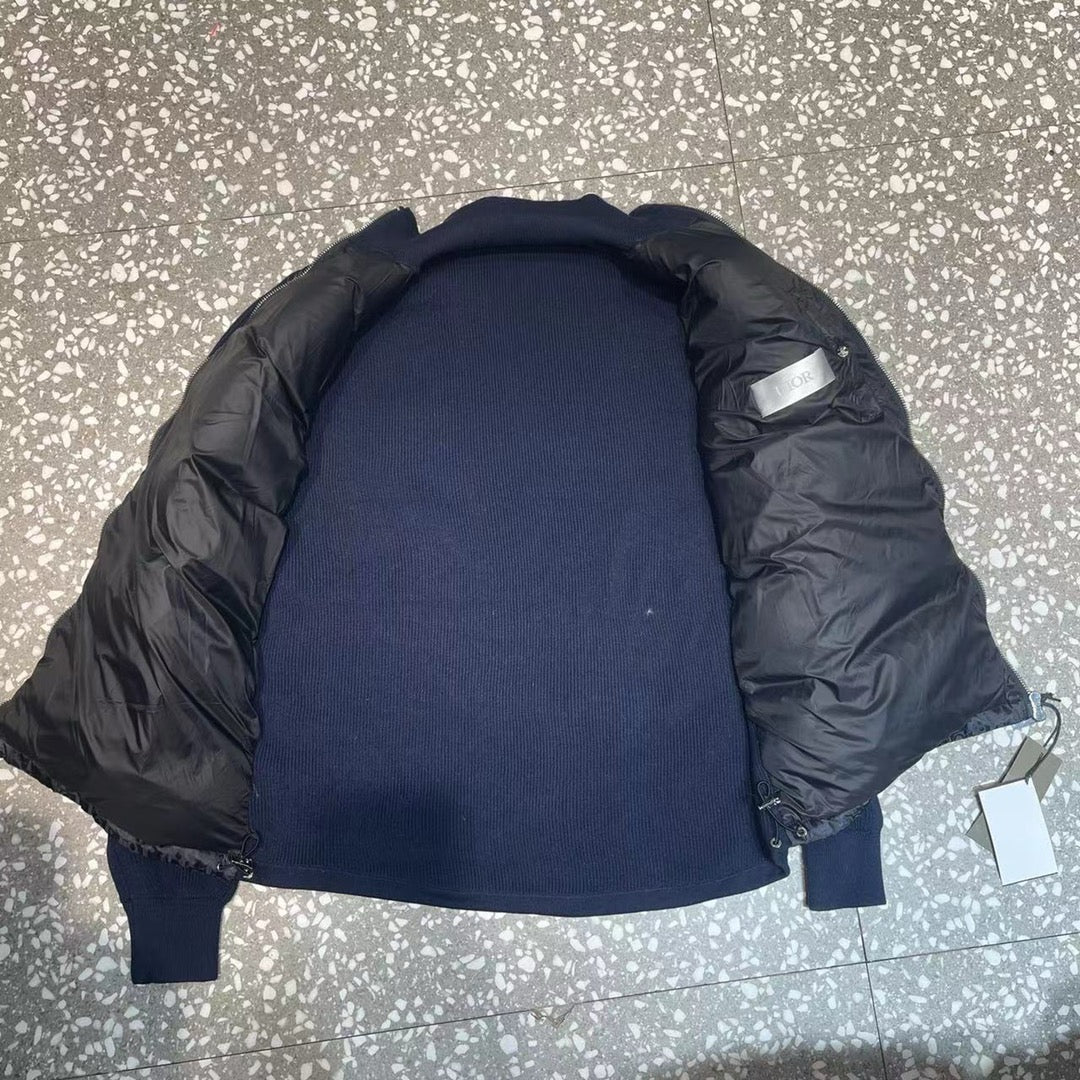 Navy Nylon Knit Sleeve Quilted - Men's